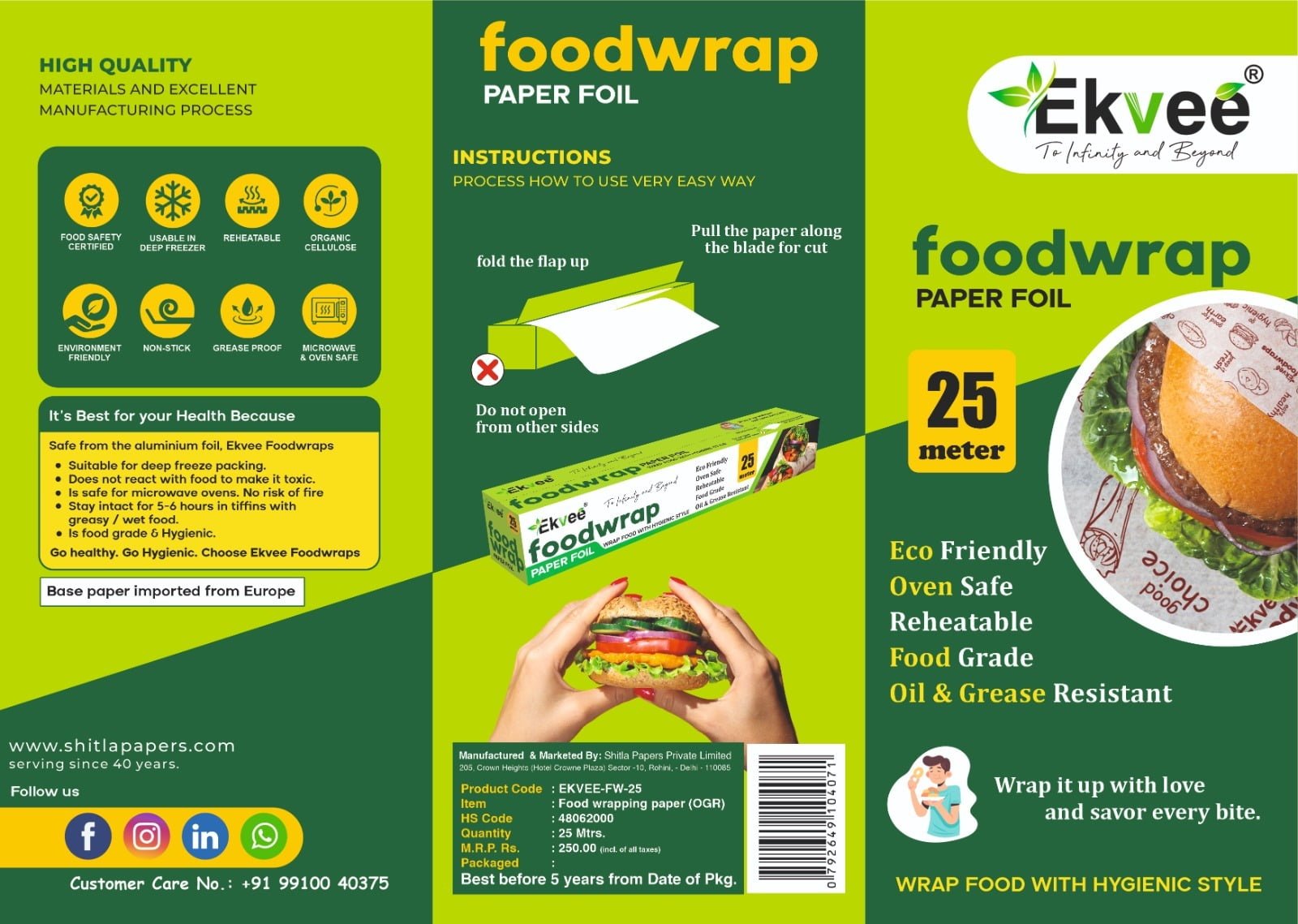 25 Meter Paper Foil, Best Foodwrap Paper